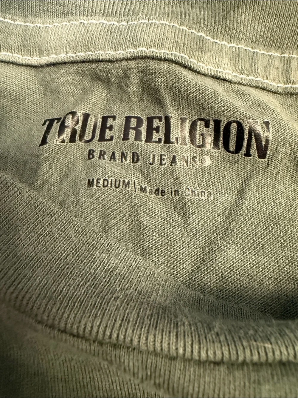 True Religion Olive Green Graphic Logo Tee